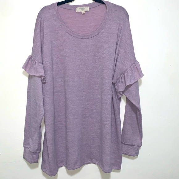 No Comment plus size woman 3X sweater shirt long sleeve lavender color - Picture 1 of 5